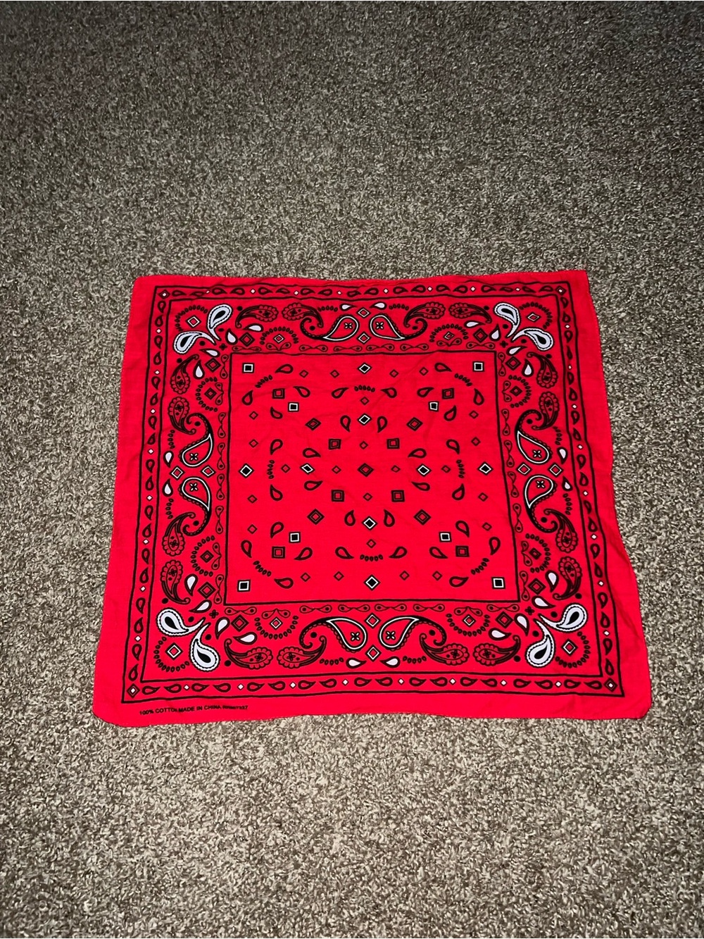 Elephant Vintage OG Fancy Style Red White Black Paisley Bandana Scarf
